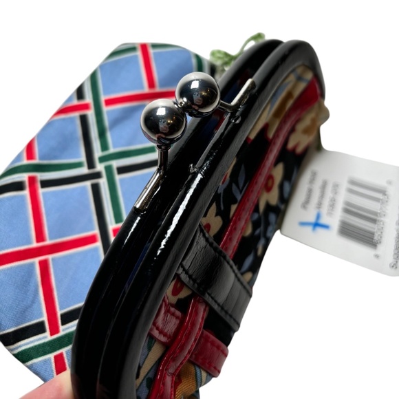 RARE Vera Bradley Please Hold KissLock Coin Clutch Versailles Retired Retro 90s - Picture 8 of 12